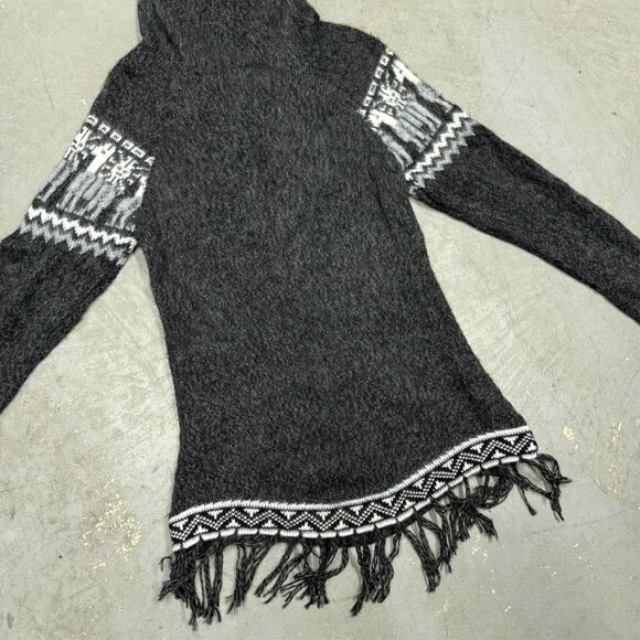 NWT Asiri's Treasures Alpaca Wool Aztec Knit Hoodie Sweater Handmade Peru Small - Picture 9 of 9